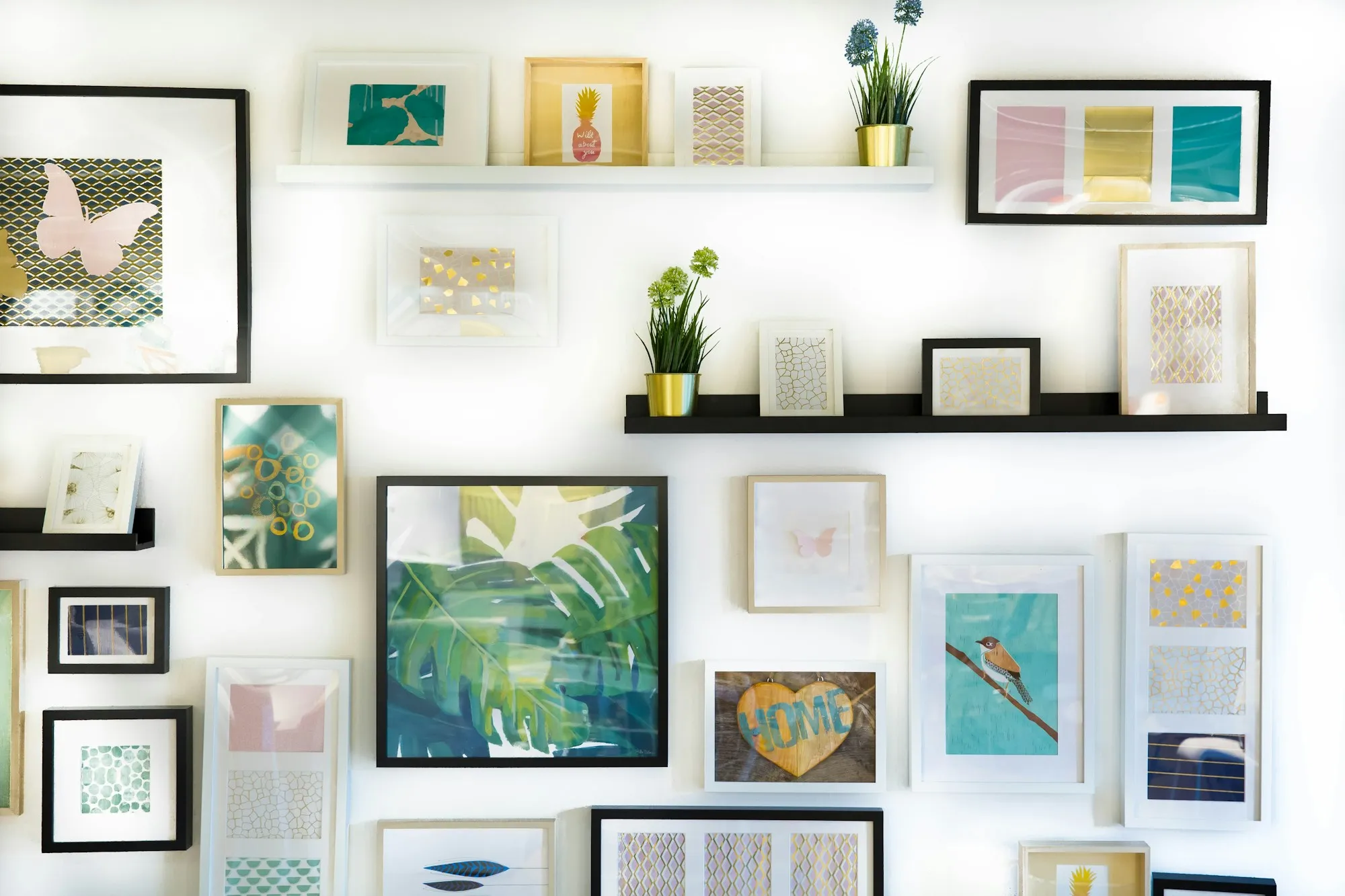 Framed prints and small paintings